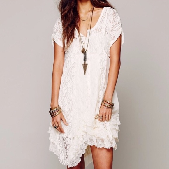 Free People Dresses & Skirts - RARE Free People prairie lace cream dress (XS)